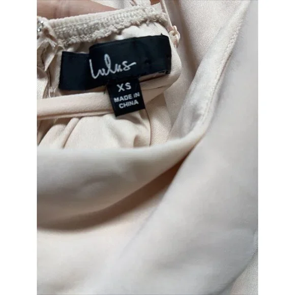 Lulus Womens Mini Cocktail Elegant Dress Sizel XS Light Pale Pink Peach - Picture 9 of 11